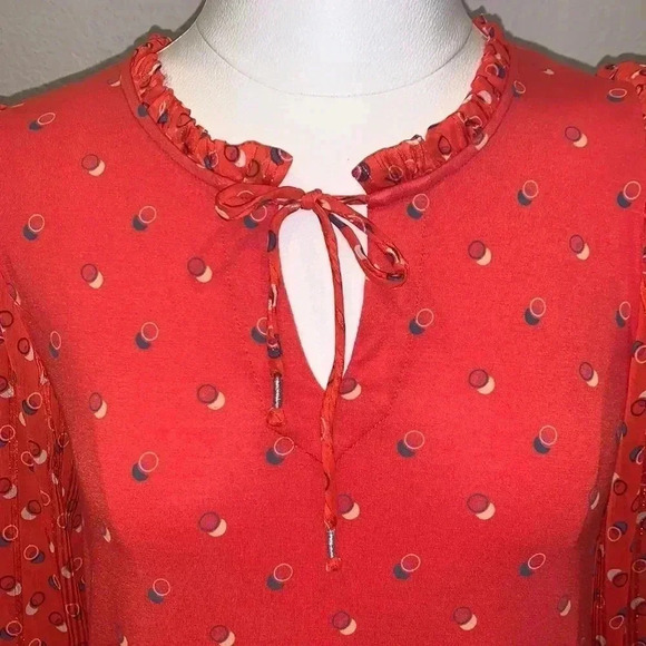 Anthropologie Maeve Ruffle Jacquin Peasant Blouse Top Confetti - Picture 4 of 9